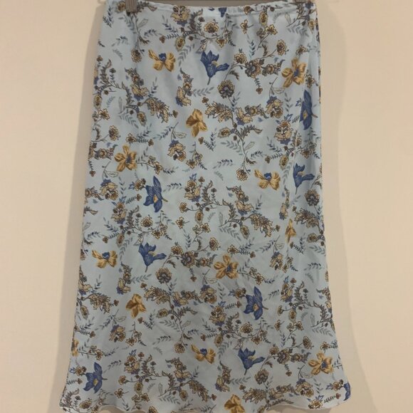 Blue floral midi skirt - Picture 4 of 4